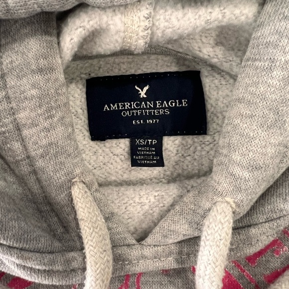 Xs hoodie American Eagle, grey and pink - Picture 3 of 5
